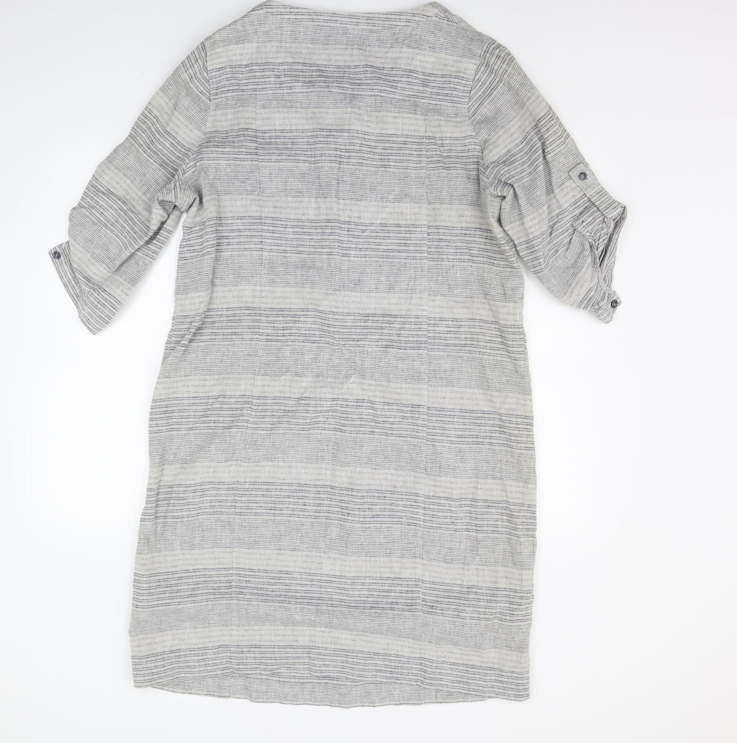 Marks and Spencer Womens Grey Striped  A-Line  Size 16