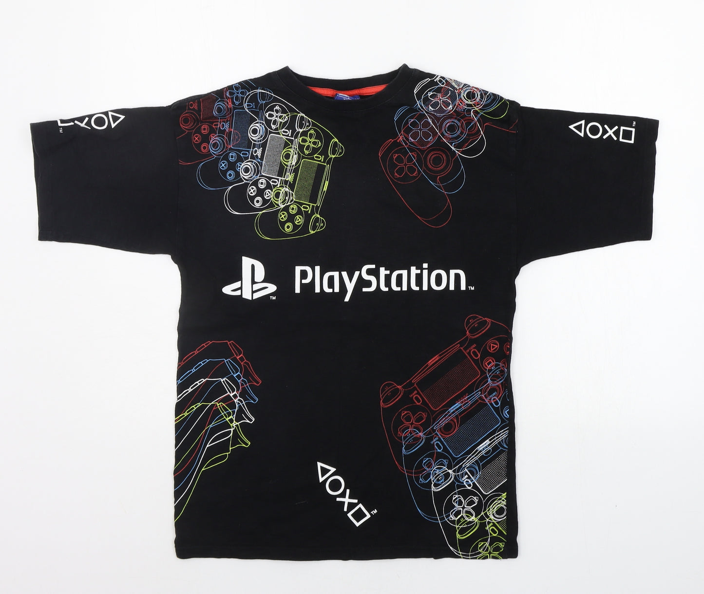 PlayStation Boys Black Geometric  Basic T-Shirt Size 11-12 Years  - Playstation