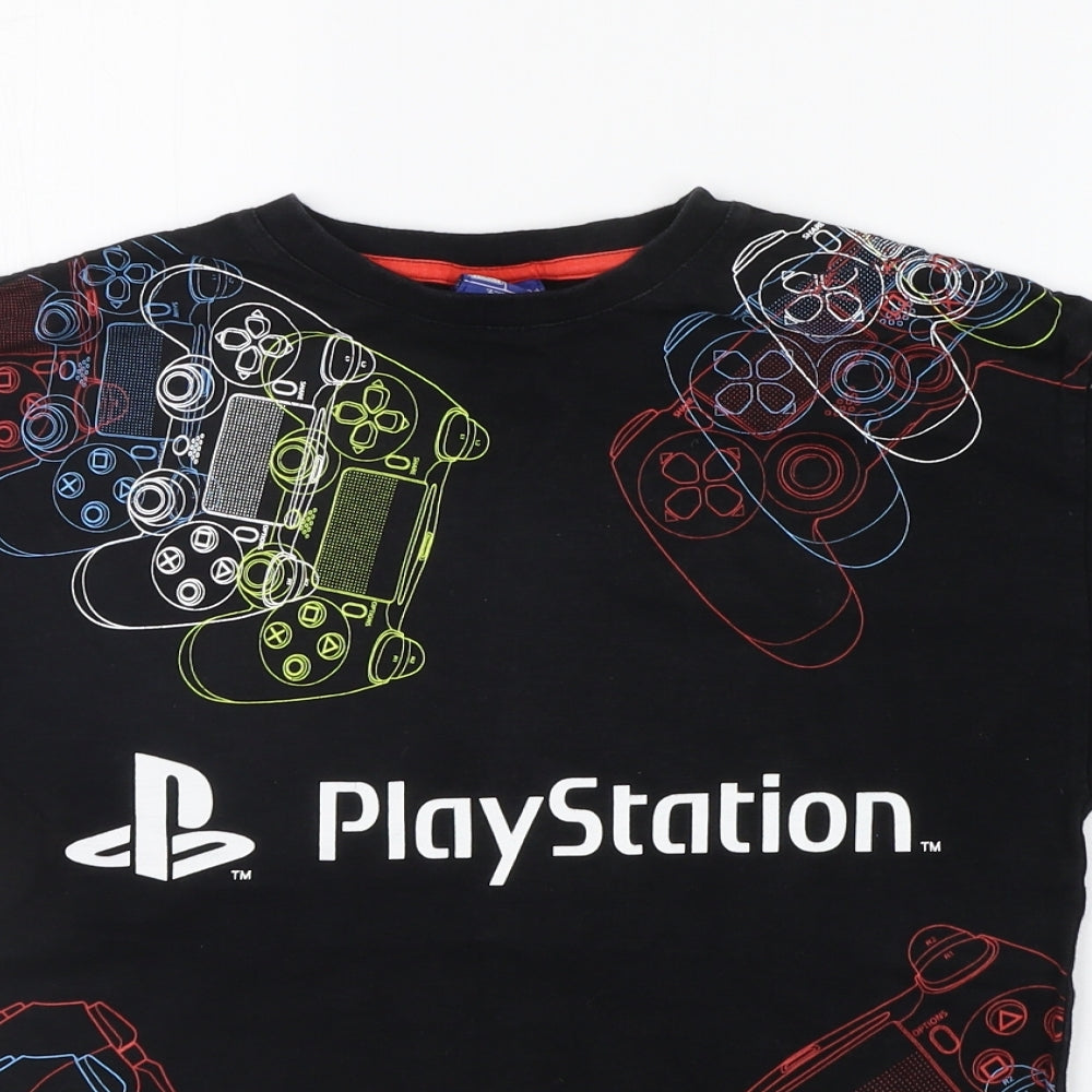 PlayStation Boys Black Geometric  Basic T-Shirt Size 11-12 Years  - Playstation