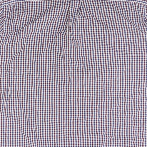 Marks and Spencer Mens Blue Check   Button-Up Size 17.5