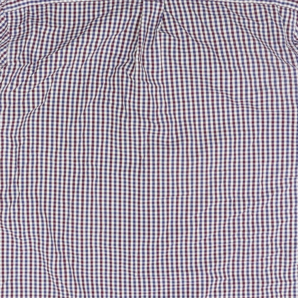 Marks and Spencer Mens Blue Check   Button-Up Size 17.5
