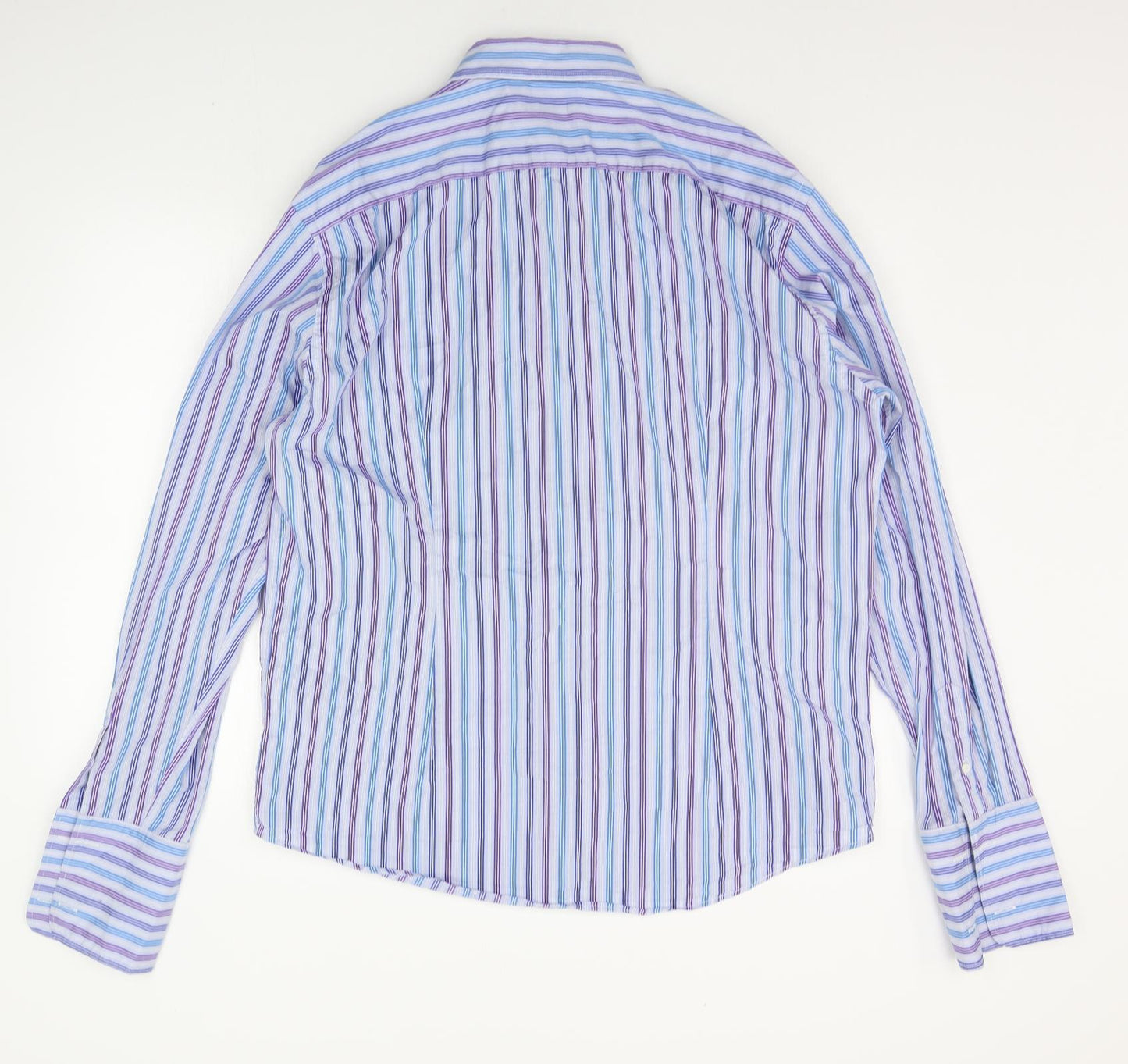 Ted Baker Mens Blue Striped   Button-Up Size 17