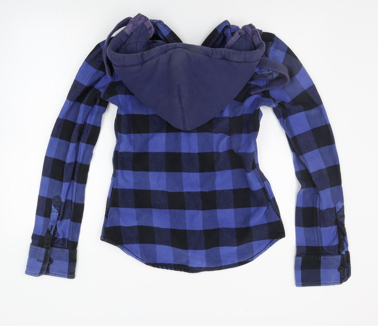 Superdry Mens Blue Check  Cardigan Jumper Size L