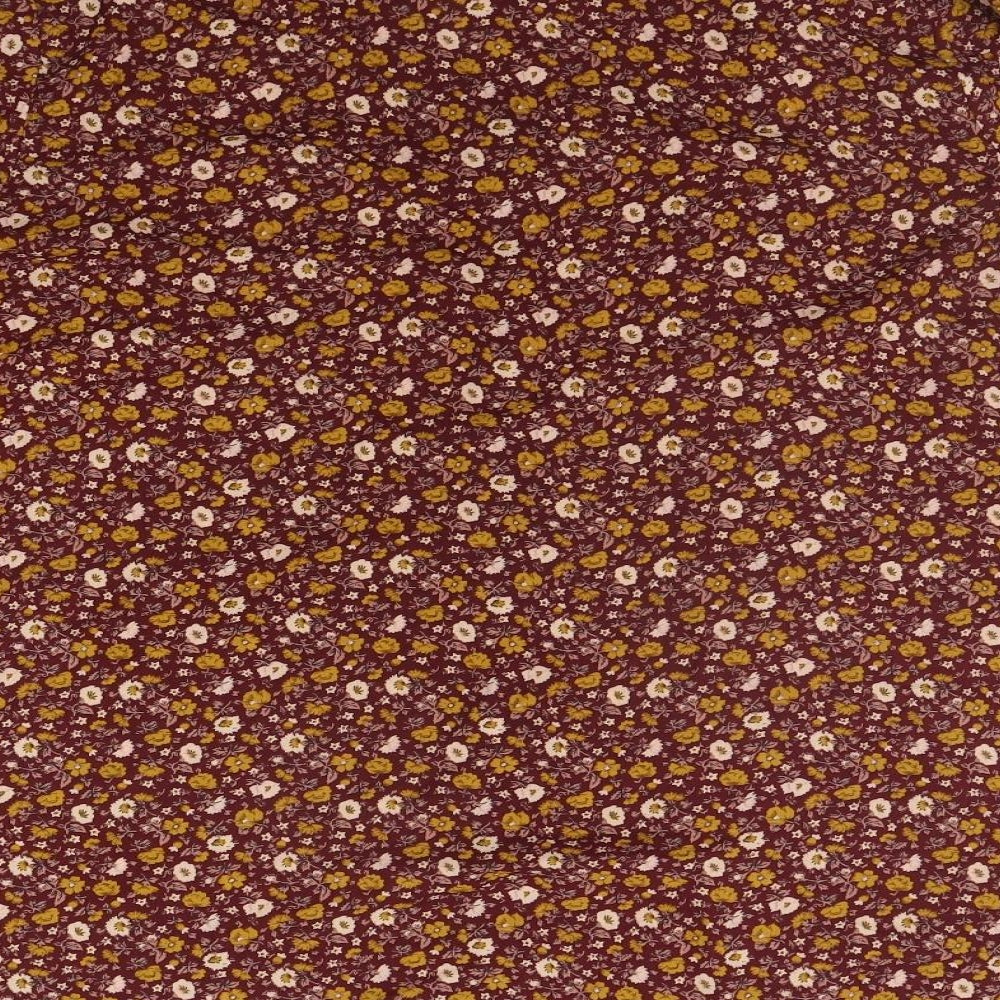 Primark Womens Orange Floral  Basic Button-Up Size 18