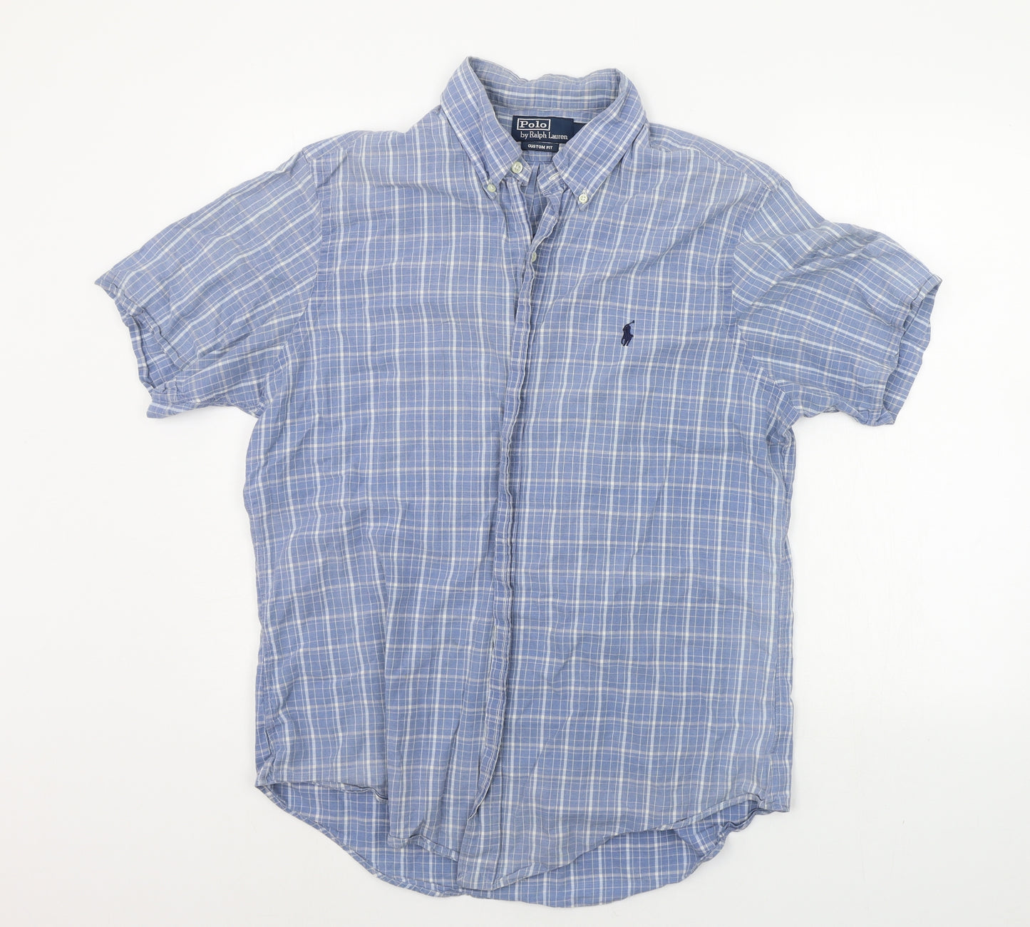 Polo Ralph Lauren Mens Blue Check   Button-Up Size L