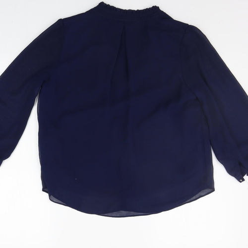 Billie & Blossom Womens Blue Floral  Basic Blouse Size 12