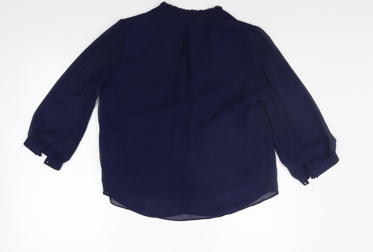 Billie & Blossom Womens Blue Floral  Basic Blouse Size 12