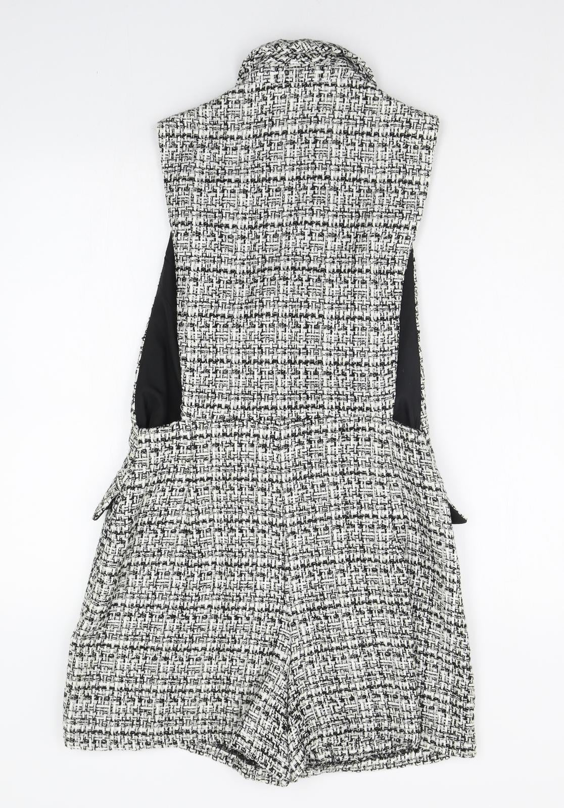 Zara Womens Grey Check  Jumpsuit One-Piece Size M