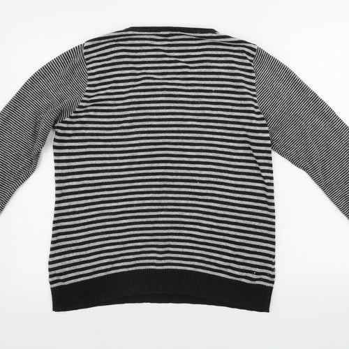Marks and Spencer  Womens Grey Striped  Pullover Jumper Size 16