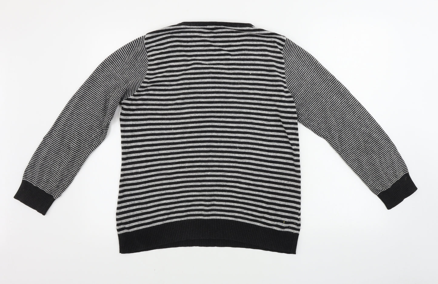 Marks and Spencer  Womens Grey Striped  Pullover Jumper Size 16