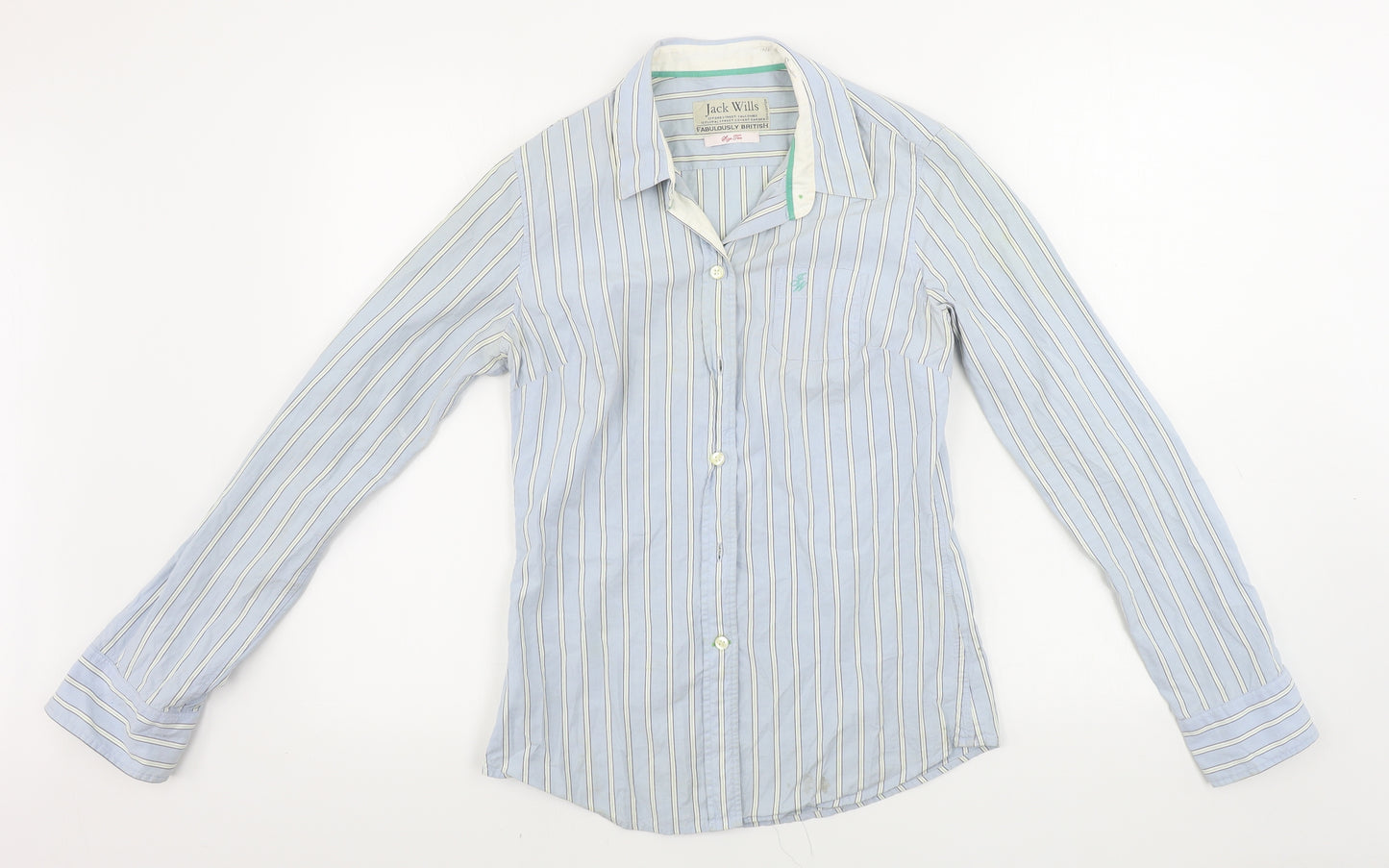 Jack Wills  Womens Blue Striped  Basic Button-Up Size 10