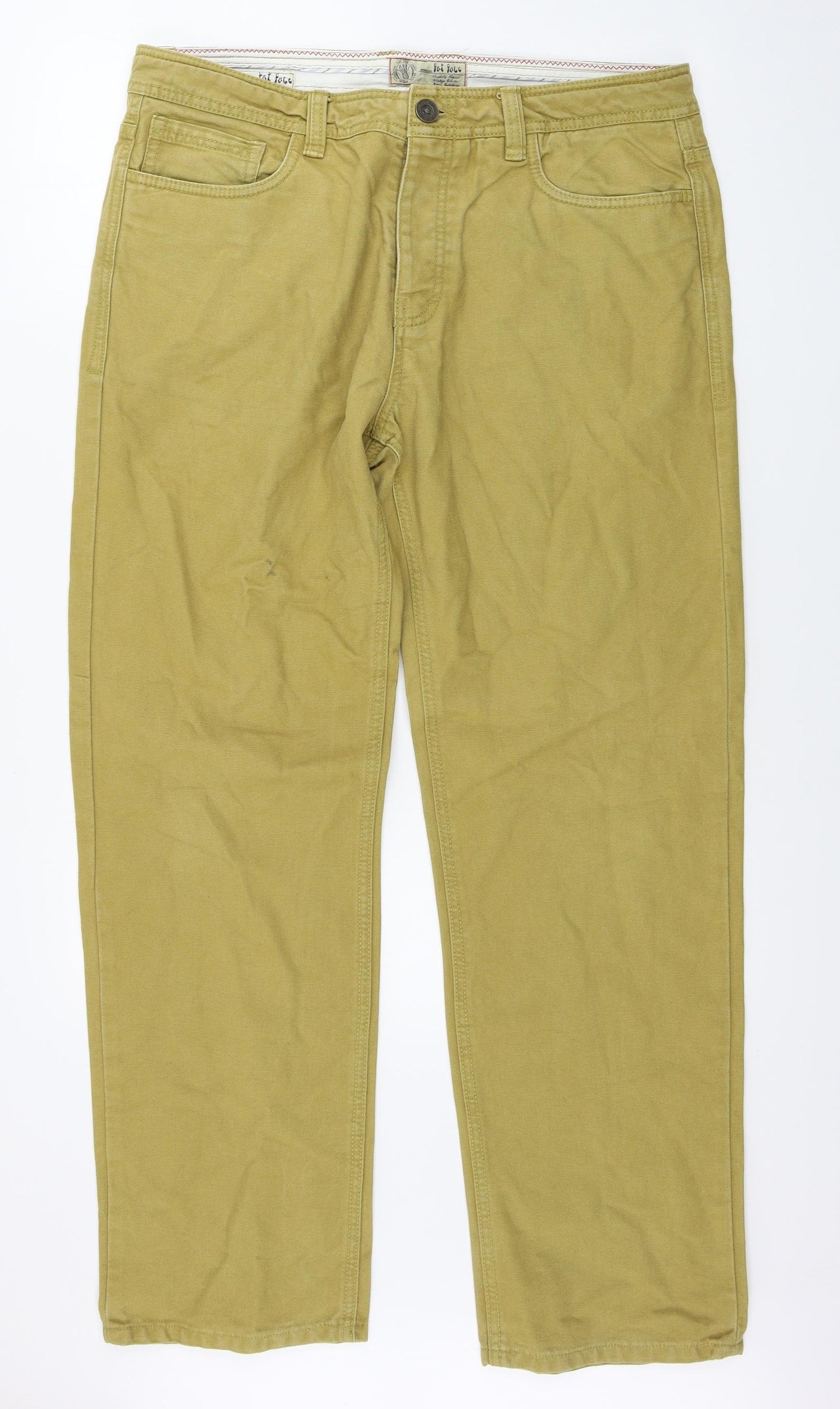 Fat Face Mens Yellow   Straight Jeans Size 36 in L30 in