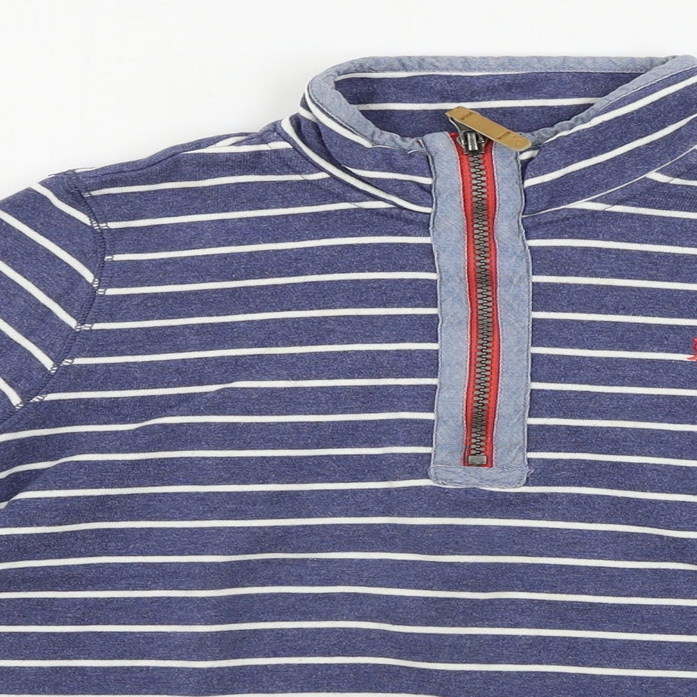 Joules  Boys Blue Striped  Henley Jumper Size 7-8 Years