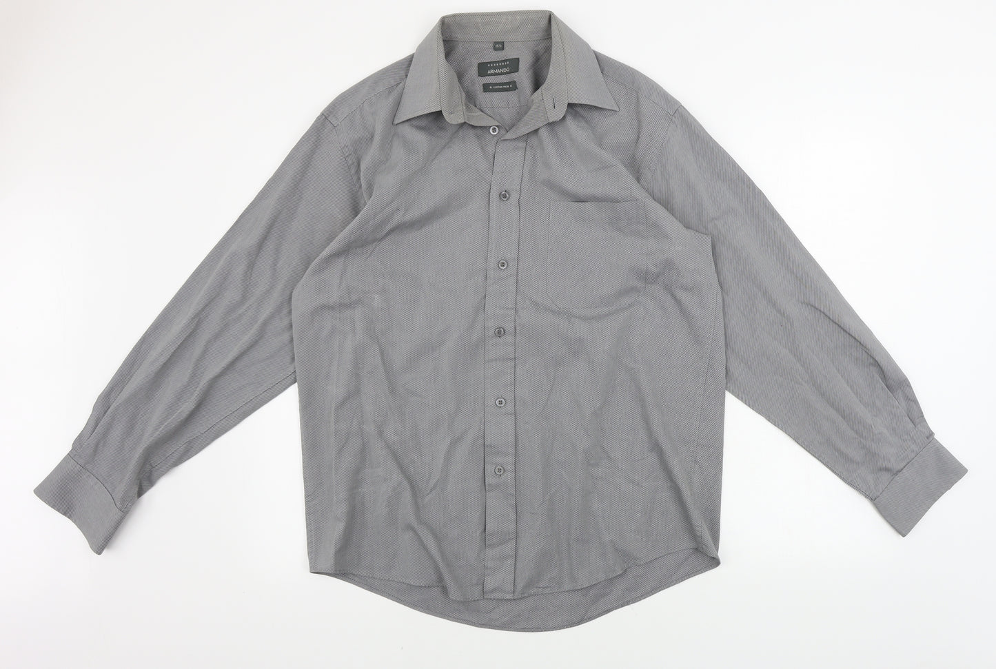 ARMANDO   Mens Grey    Button-Up Size 15