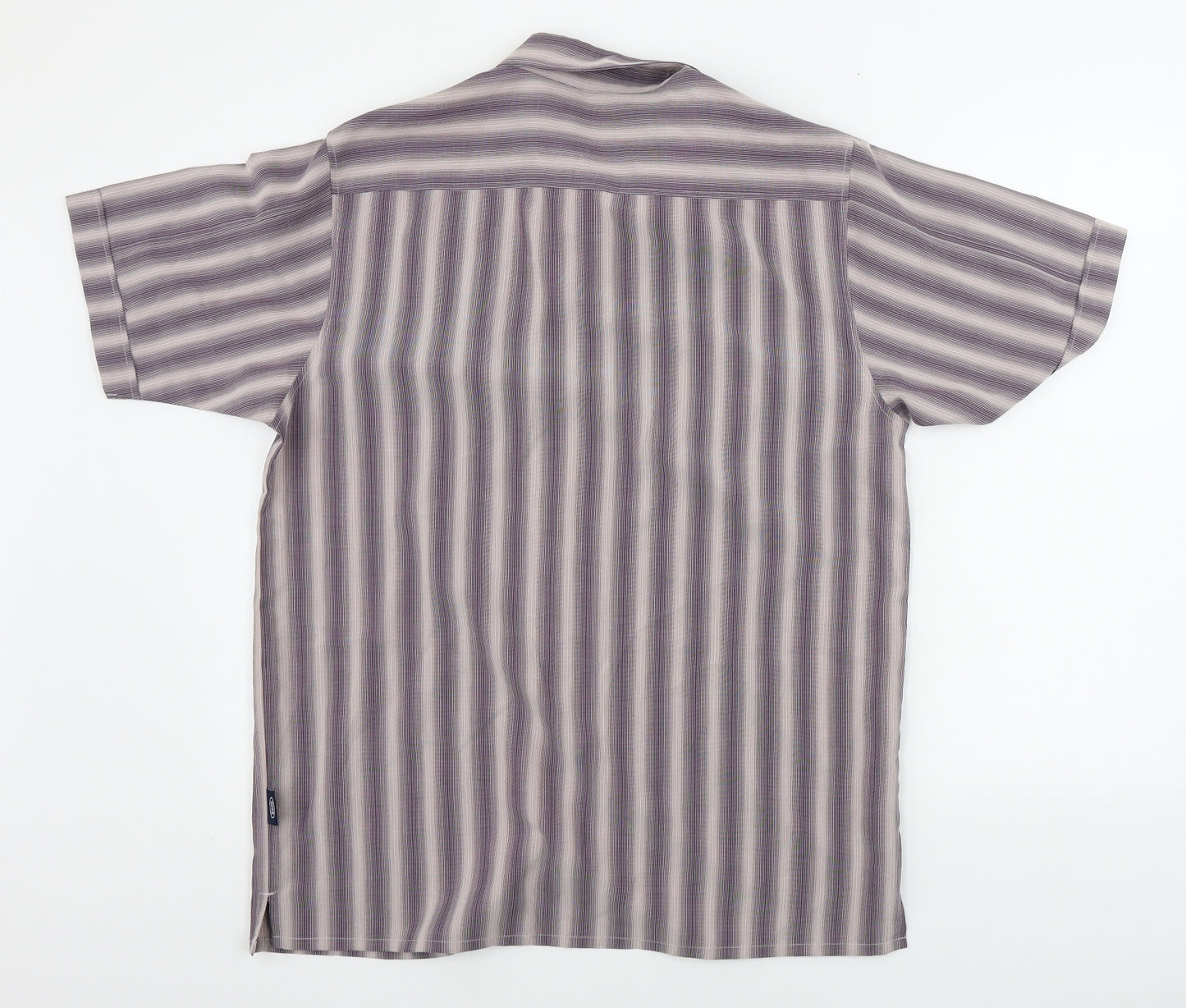 Easy Mens Brown Striped   Button-Up Size M