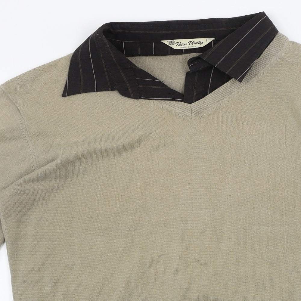 new unity  Mens Beige   Pullover Jumper Size L