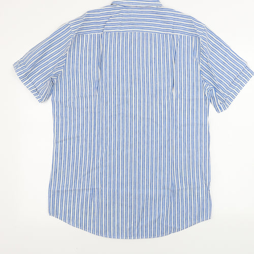 HUGO BOSS  Mens Blue Striped   Button-Up Size L