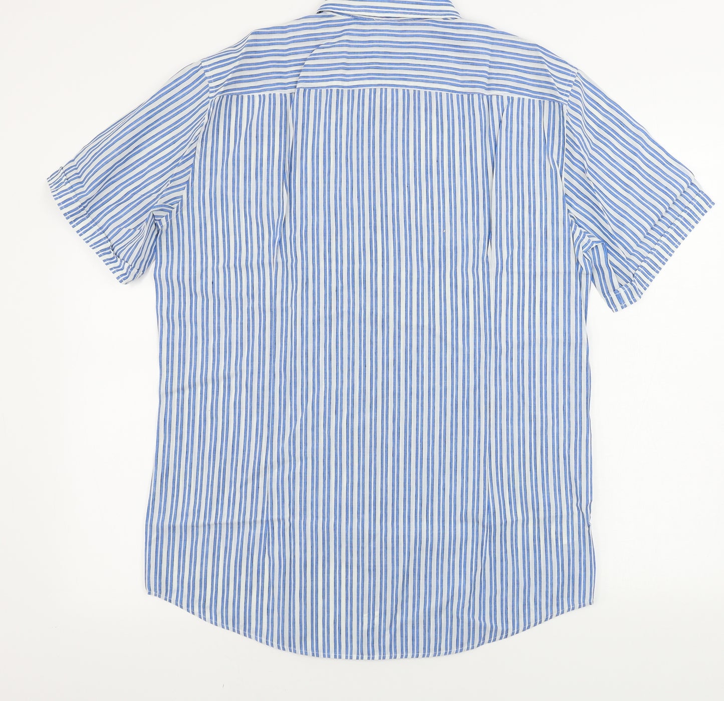 HUGO BOSS  Mens Blue Striped   Button-Up Size L