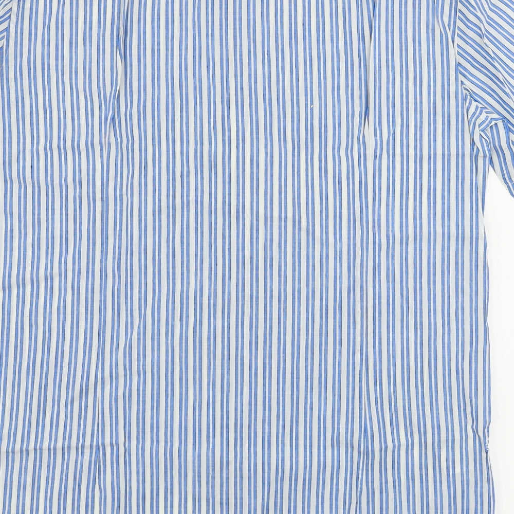 HUGO BOSS  Mens Blue Striped   Button-Up Size L