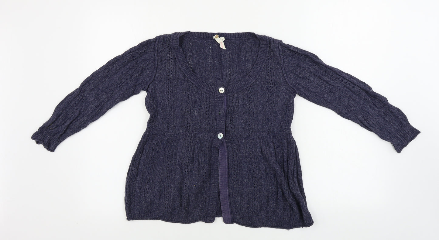 White Stuff Womens Blue   Cardigan Jumper Size 8