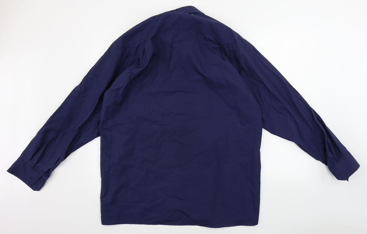 wash&wear Mens Blue    Button-Up Size 15