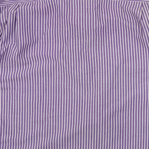 F&F  Mens Purple Striped   Button-Up Size 16.5