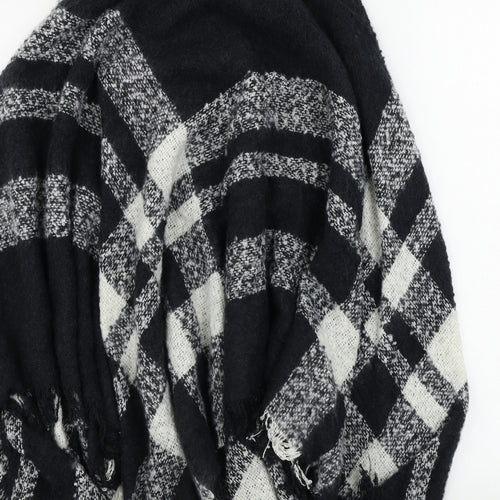 Studio Womens Black Check  Wrap Jumper One Size