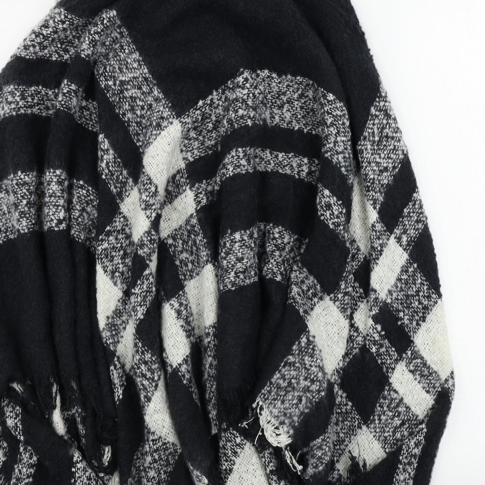 Studio Womens Black Check  Wrap Jumper One Size