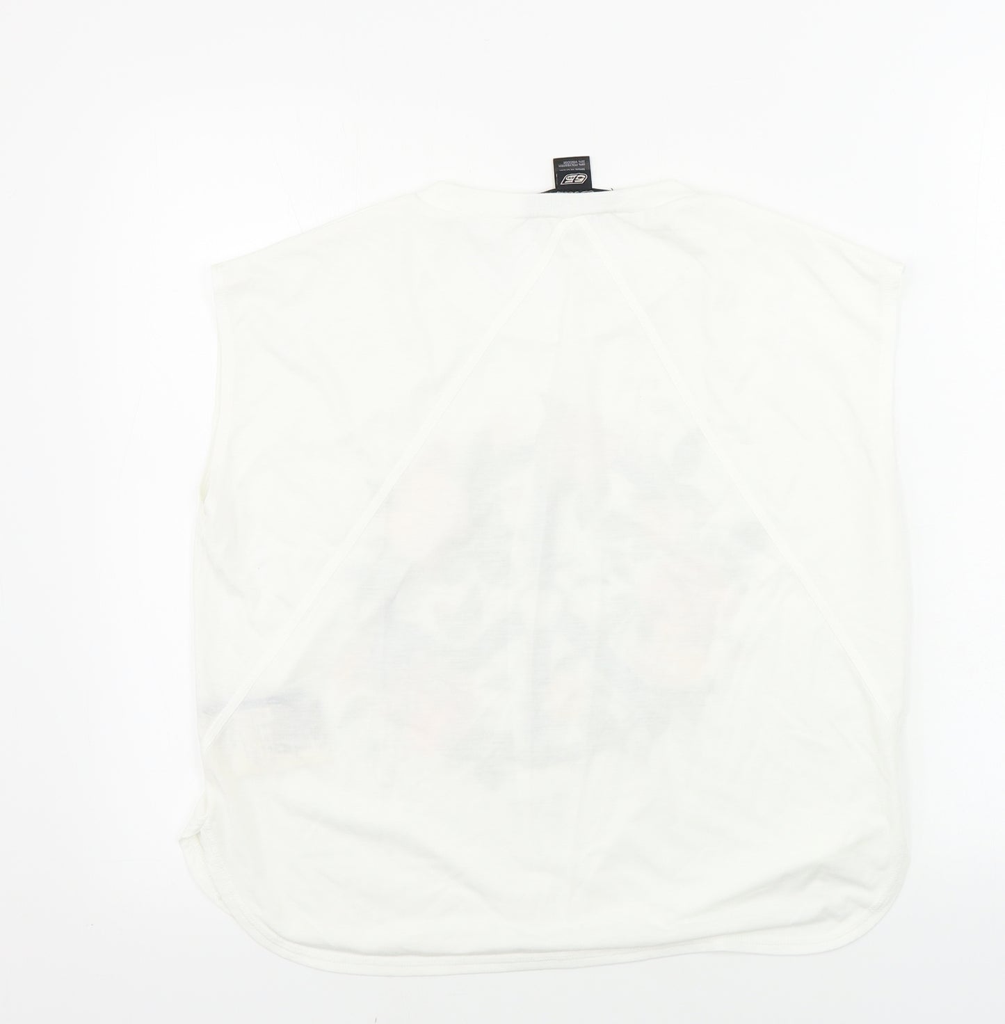 Fifty Five  Womens White Floral  Basic T-Shirt Size XS