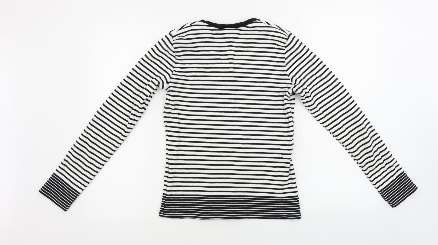 NEXT Womens White Striped  Pullover Jumper Size 12
