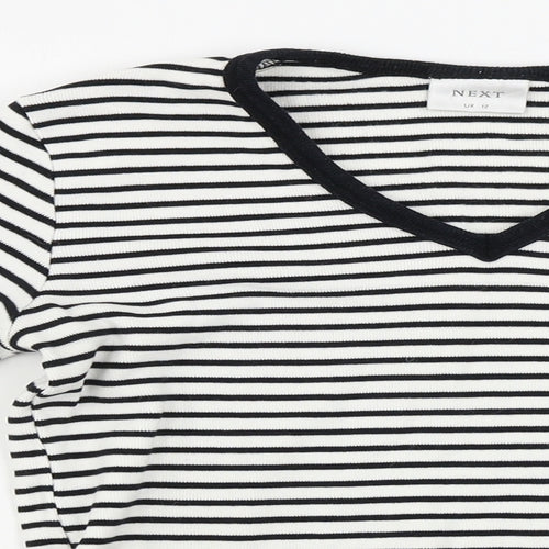NEXT Womens White Striped  Pullover Jumper Size 12