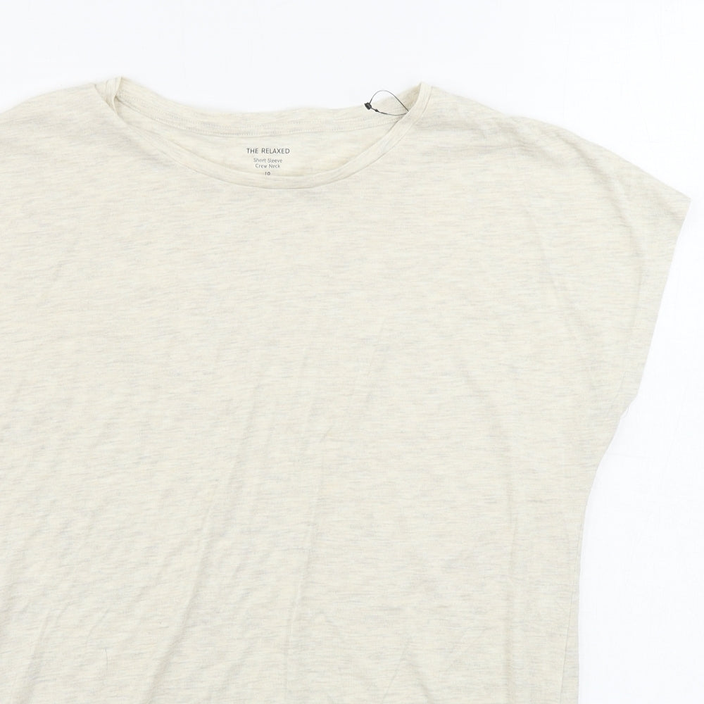 Marks and Spencer  Womens Beige Paisley  Basic T-Shirt Size 10