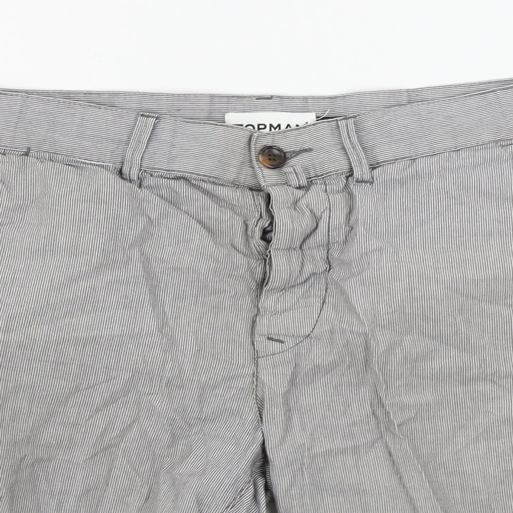 Topman  Mens Grey Striped  Chino Shorts Size 32 in