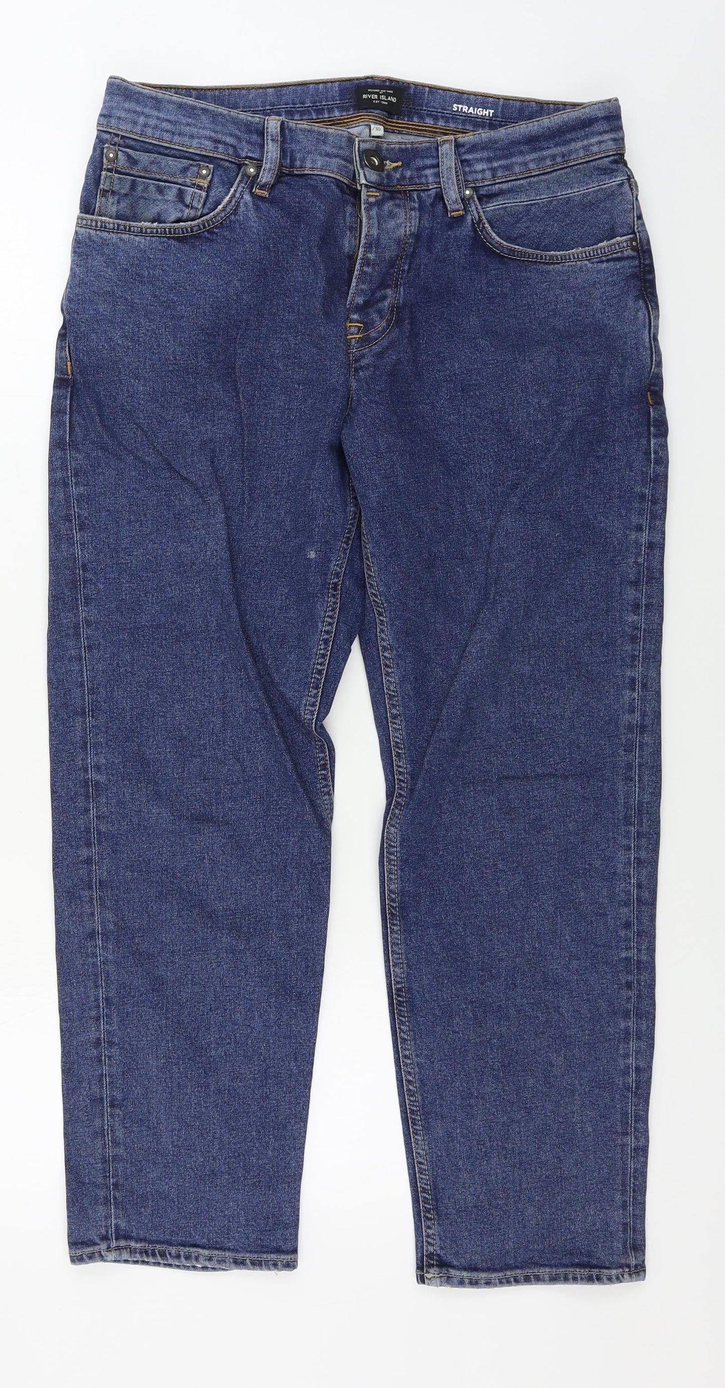 River Island  Mens Blue   Straight Jeans Size 32 in L30 in