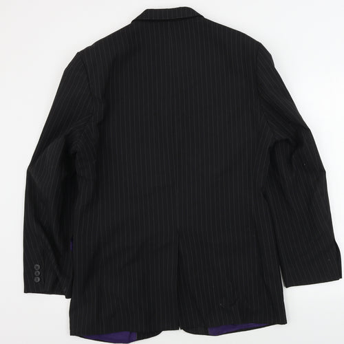 F&F  Mens Black Striped  Jacket Blazer Size 40