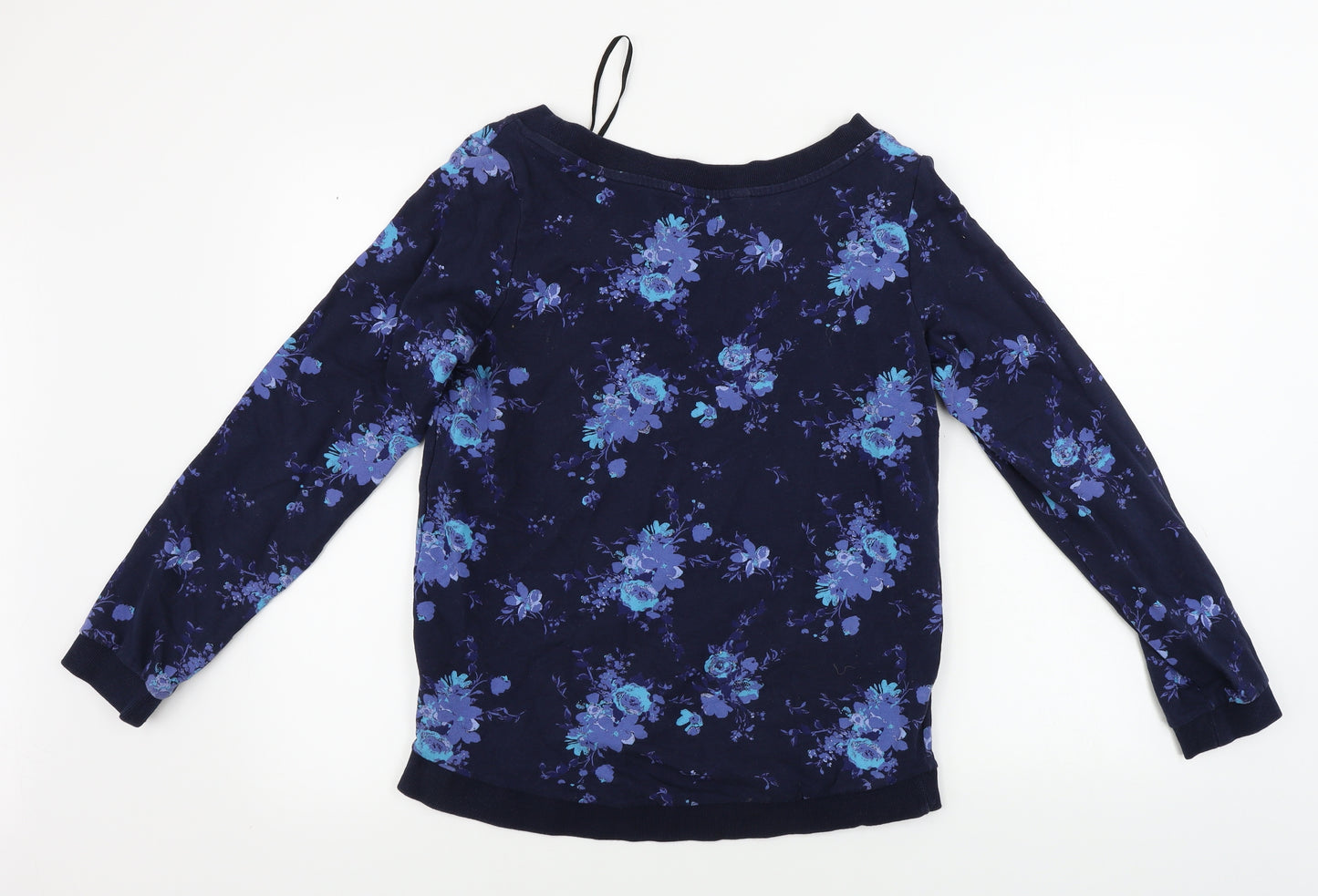 John Boner  Womens Blue Floral  Pullover Jumper Size S