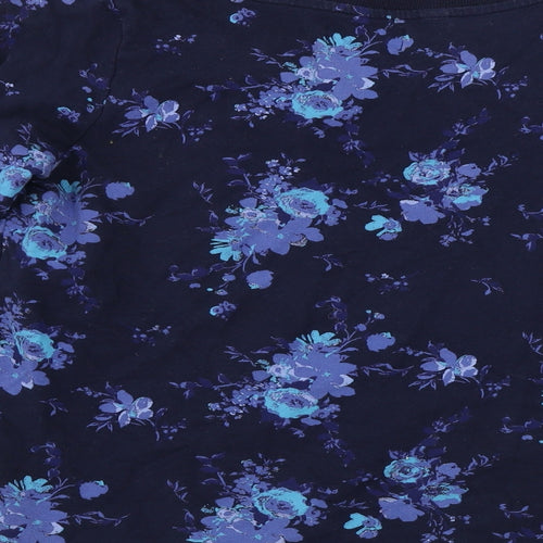 John Boner  Womens Blue Floral  Pullover Jumper Size S