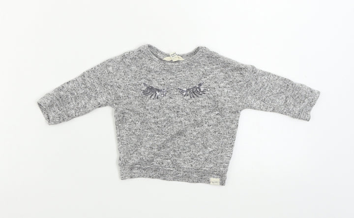 River Island Girls Grey Basic T-Shirt Size 3-6 Months