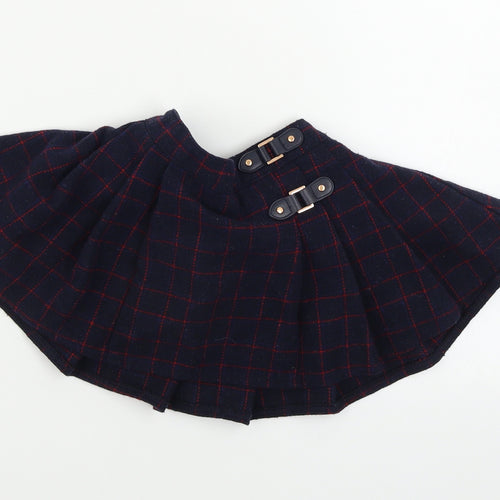 M&Co Girls Blue Check  A-Line Skirt Size 12-18 Months