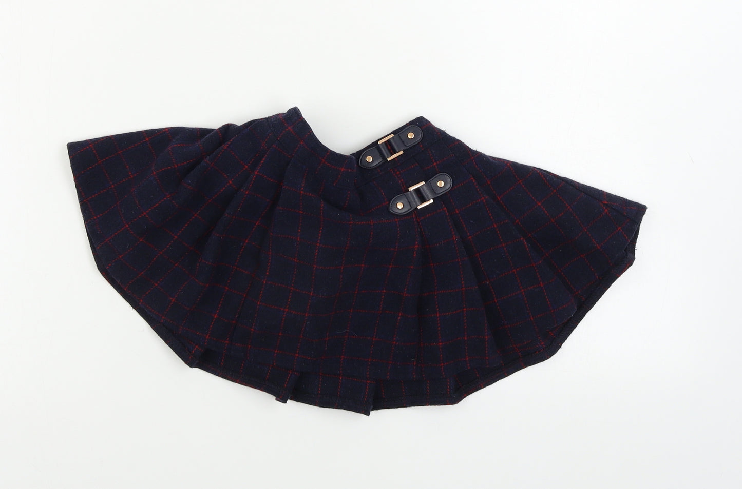 M&Co Girls Blue Check  A-Line Skirt Size 12-18 Months