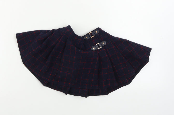 M&Co Girls Blue Check  A-Line Skirt Size 12-18 Months