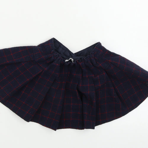 M&Co Girls Blue Check  A-Line Skirt Size 12-18 Months