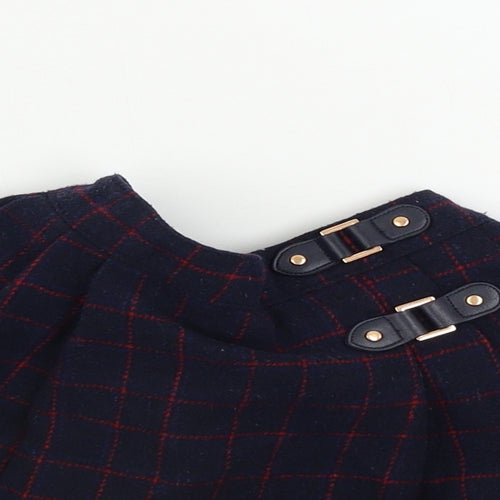M&Co Girls Blue Check  A-Line Skirt Size 12-18 Months