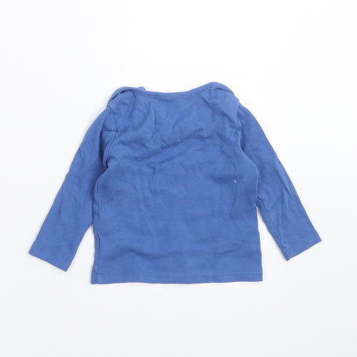 Preworn Baby Blue   Basic T-Shirt Size 6-9 Months  - Mr happy