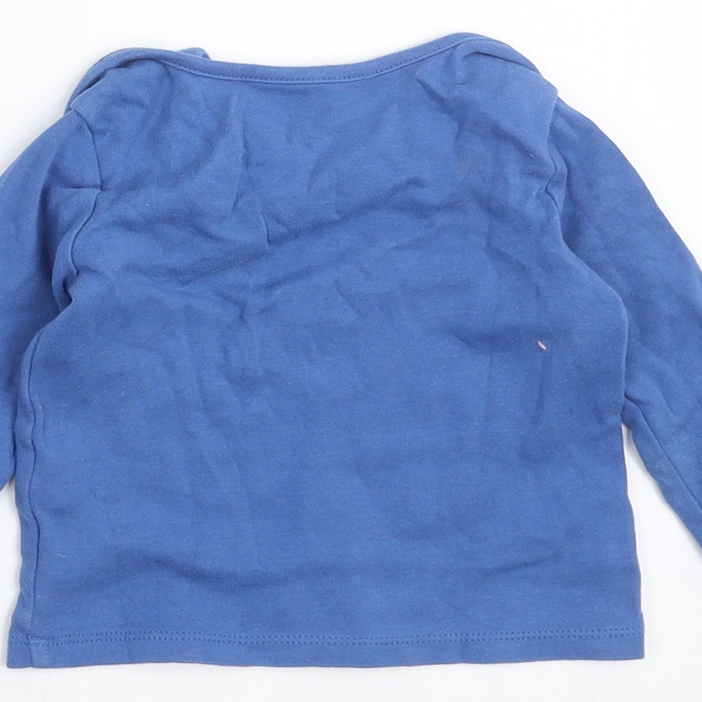 Preworn Baby Blue   Basic T-Shirt Size 6-9 Months  - Mr happy