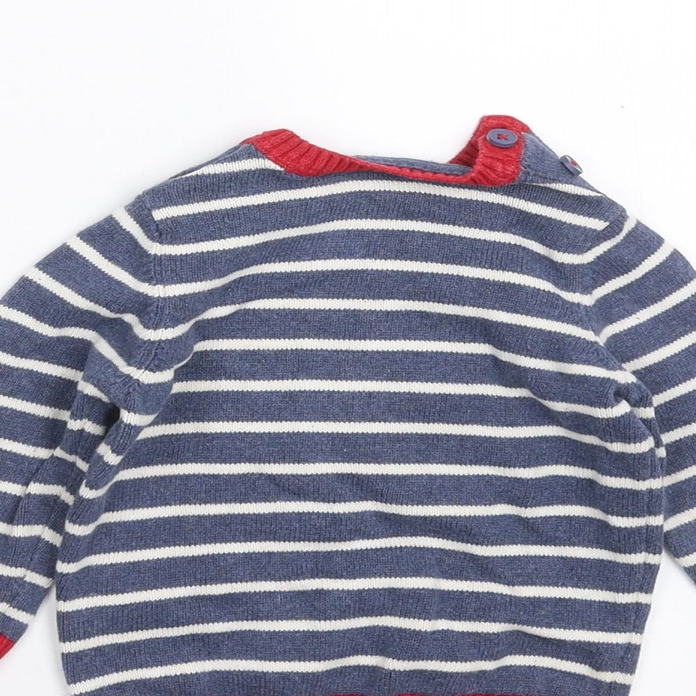 TU Baby Blue Striped Knit Pullover Jumper Size 3-6 Months  - rocket