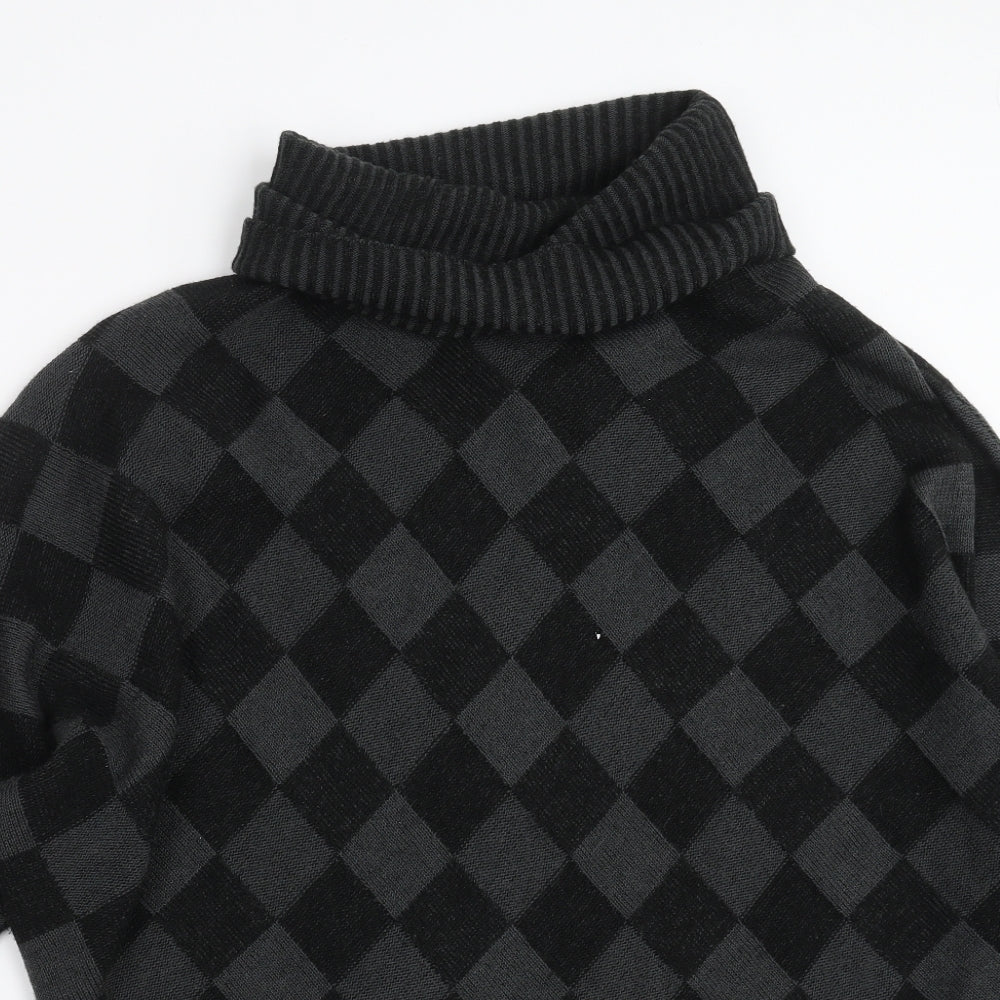 Body Flirt Womens Black Argyle/Diamond Knit Pullover Jumper Size 12
