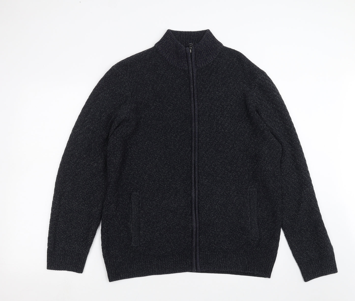 Marks and Spencer Mens Blue  Knit Full Zip Jumper Size XL