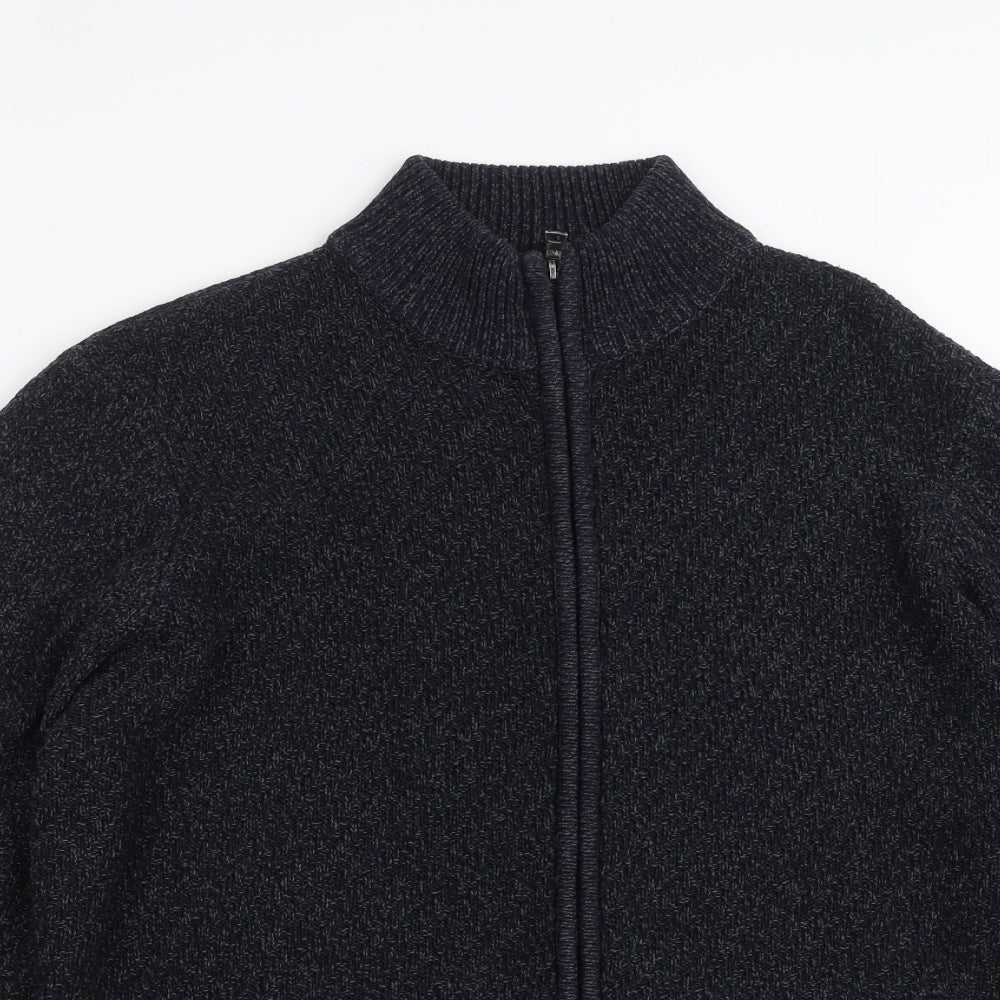 Marks and Spencer Mens Blue  Knit Full Zip Jumper Size XL