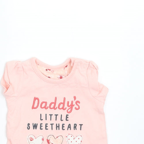 Nutmeg Girls Pink   Basic T-Shirt Size Newborn  - hearts